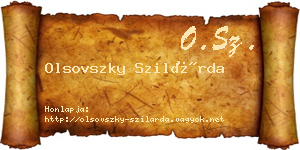 Olsovszky Szilárda névjegykártya